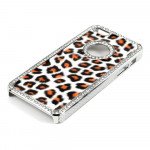 Wholesale iPhone 5 5S  Leopard Diamond Chrome Case (Orange)